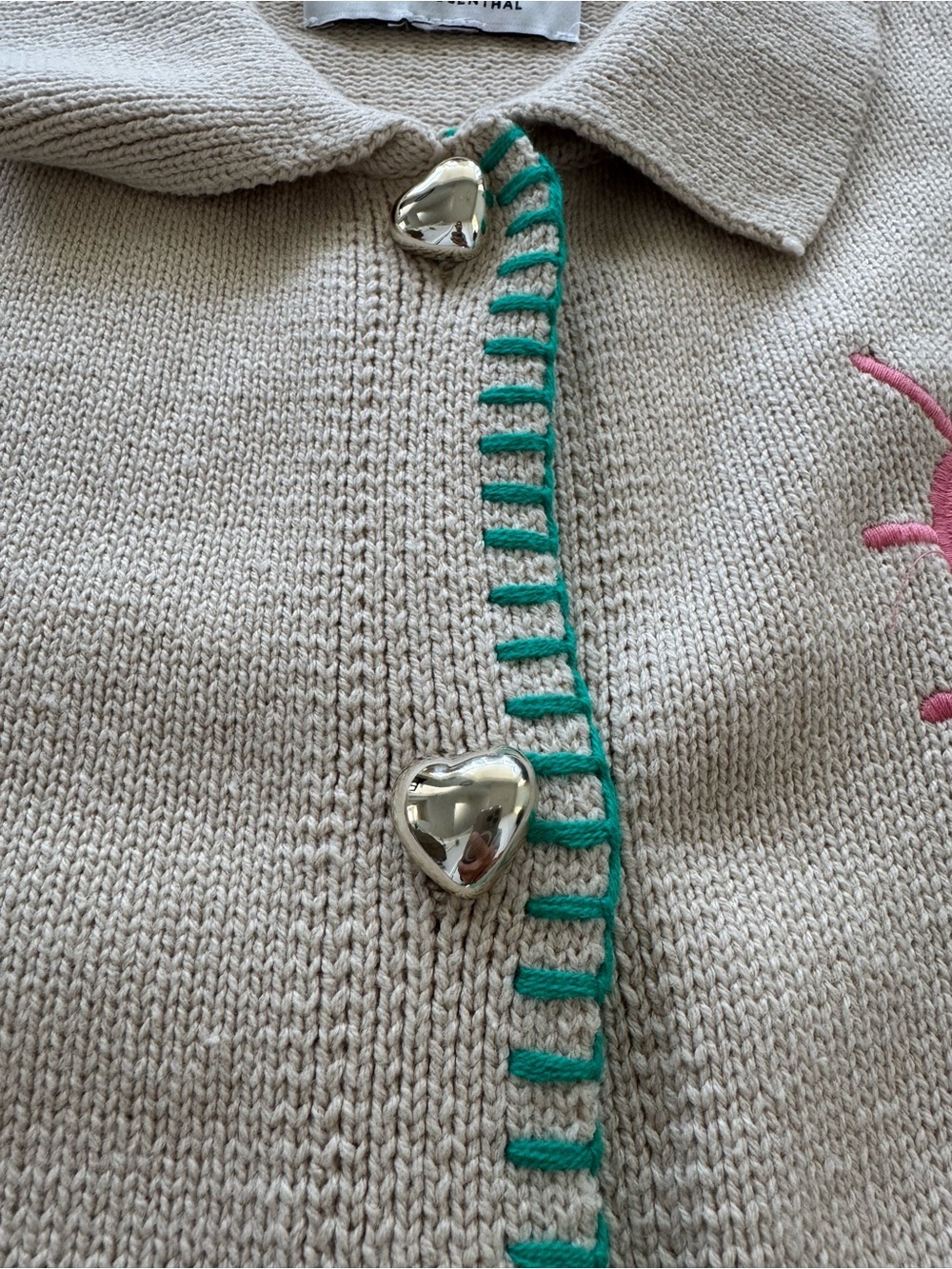 Kerri Rosenthal heart cardigan. Size Medium - Picture 6 of 9